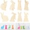 12-Piece Easter Wooden Bunny Cutouts – DIY Paintable Rabbit Signs for Spring Table & Tiered Tray Decor (4 Styles)